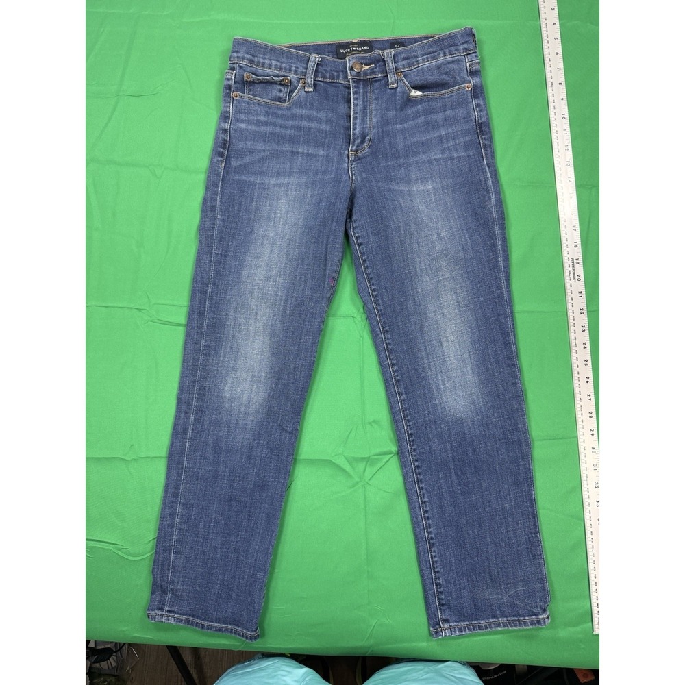 Lucky Brand Jeans Womens 10/30 Blue Sweet Crop Mid Rise Straight Stretch Denim